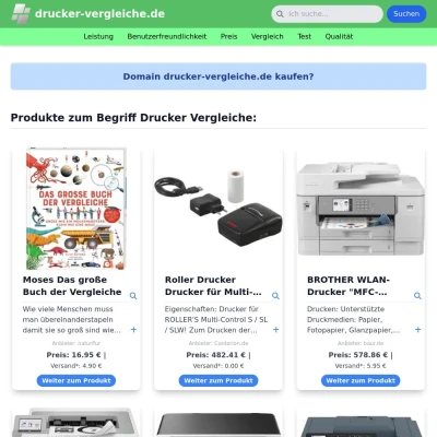 Screenshot drucker-vergleiche.de
