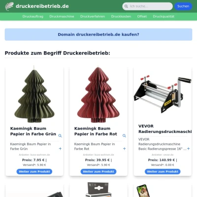 Screenshot druckereibetrieb.de