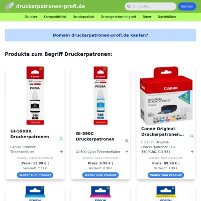 Screenshot druckerpatronen-profi.de