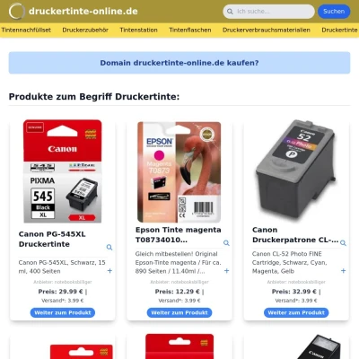 Screenshot druckertinte-online.de