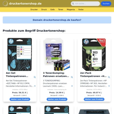 Screenshot druckertonershop.de