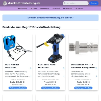 Screenshot druckluftrohrleitung.de