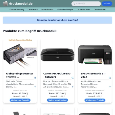 Screenshot druckmodul.de