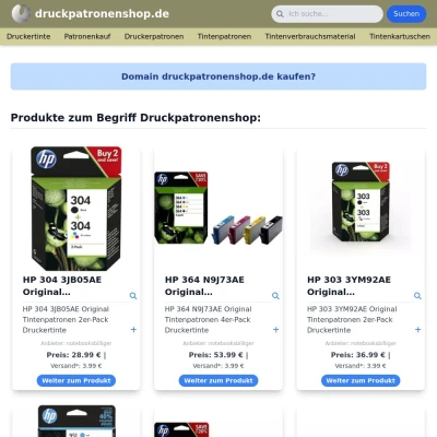 Screenshot druckpatronenshop.de