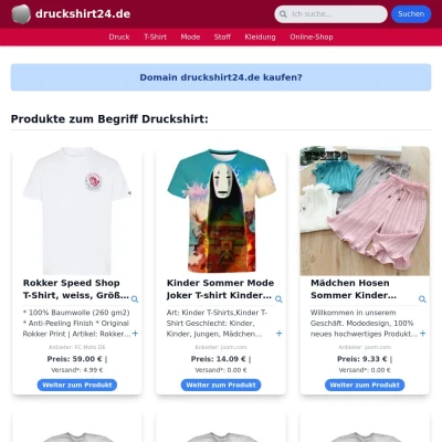 Screenshot druckshirt24.de