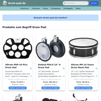 Screenshot drum-pad.de
