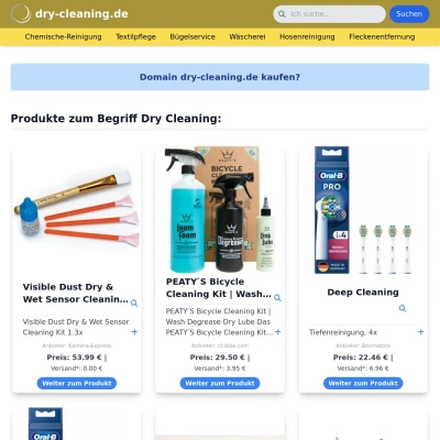 Screenshot dry-cleaning.de