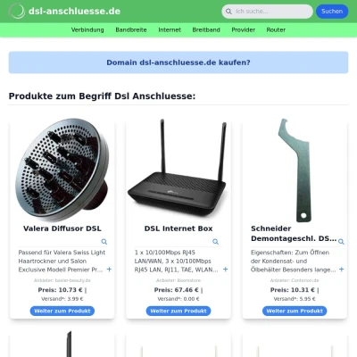 Screenshot dsl-anschluesse.de