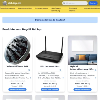 Screenshot dsl-isp.de