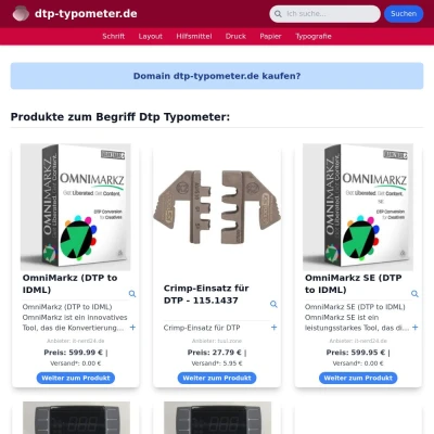 Screenshot dtp-typometer.de