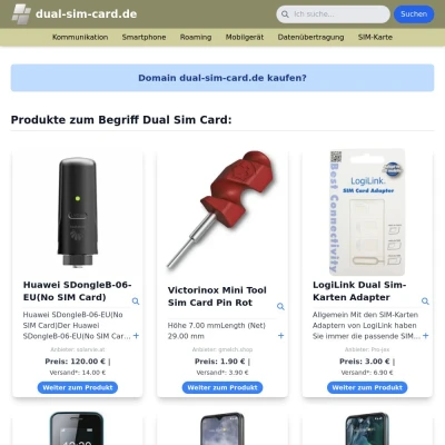 Screenshot dual-sim-card.de