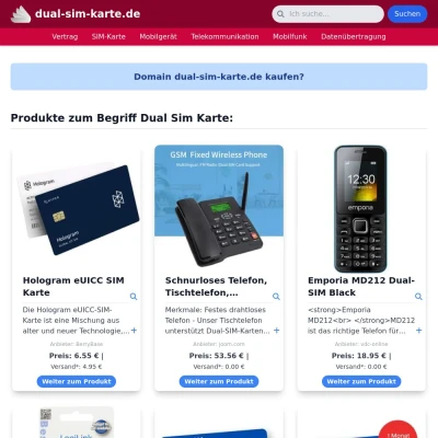 Screenshot dual-sim-karte.de