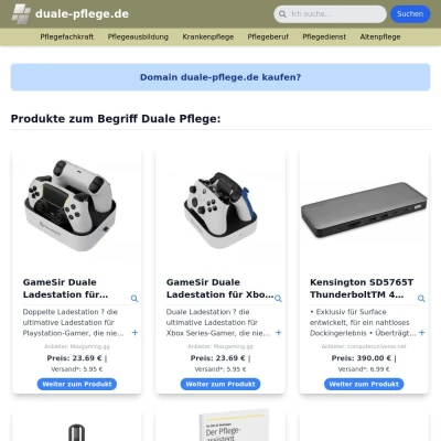 Screenshot duale-pflege.de