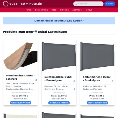 Screenshot dubai-lastminute.de
