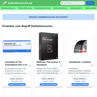 Screenshot dublettensuche.de
