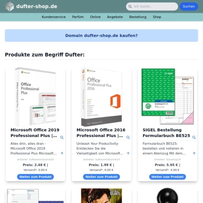 Screenshot dufter-shop.de