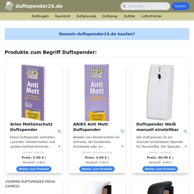 Screenshot duftspender24.de