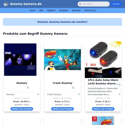 Screenshot dummy-kamera.de