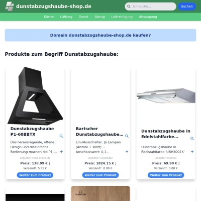 Screenshot dunstabzugshaube-shop.de