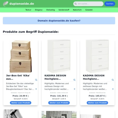 Screenshot dupionseide.de