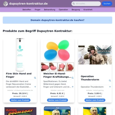 Screenshot dupuytren-kontraktur.de