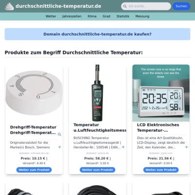 Screenshot durchschnittliche-temperatur.de