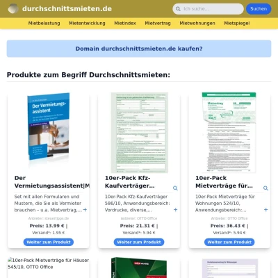 Screenshot durchschnittsmieten.de