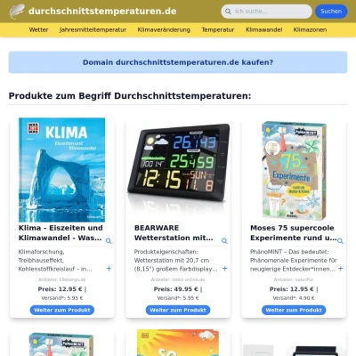 Screenshot durchschnittstemperaturen.de