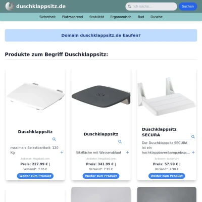 Screenshot duschklappsitz.de