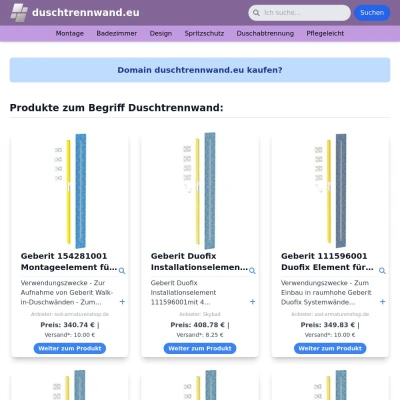 Screenshot duschtrennwand.eu