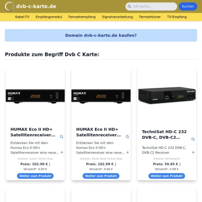 Screenshot dvb-c-karte.de