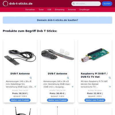 Screenshot dvb-t-sticks.de