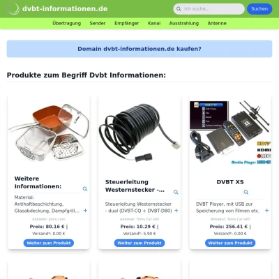 Screenshot dvbt-informationen.de