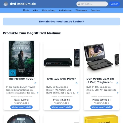Screenshot dvd-medium.de