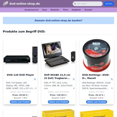 Screenshot dvd-online-shop.de