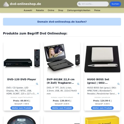 Screenshot dvd-onlineshop.de