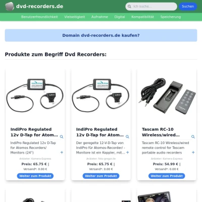 Screenshot dvd-recorders.de