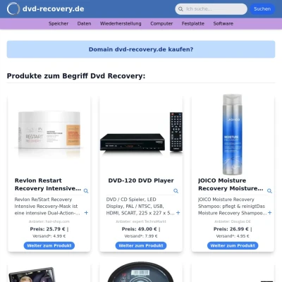 Screenshot dvd-recovery.de