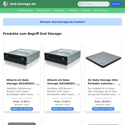 Screenshot dvd-storage.de