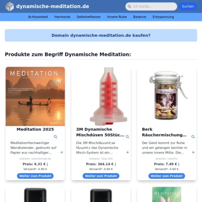 Screenshot dynamische-meditation.de