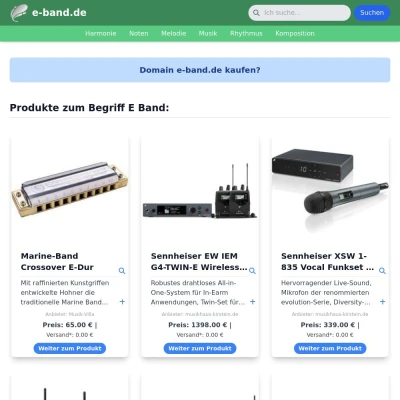 Screenshot e-band.de