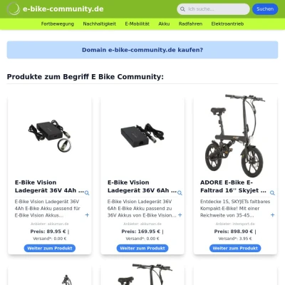 Screenshot e-bike-community.de