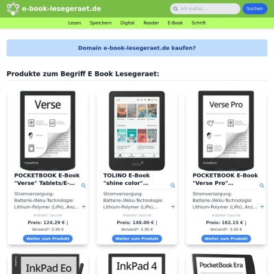 Screenshot e-book-lesegeraet.de