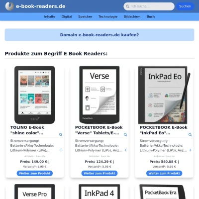 Screenshot e-book-readers.de