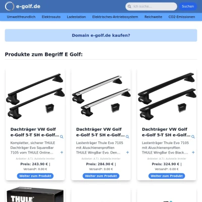 Screenshot e-golf.de