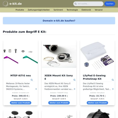 Screenshot e-kit.de