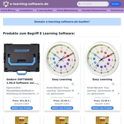 Screenshot e-learning-software.de