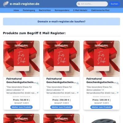 Screenshot e-mail-register.de