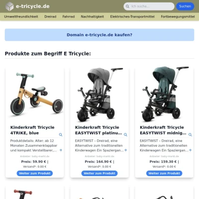 Screenshot e-tricycle.de