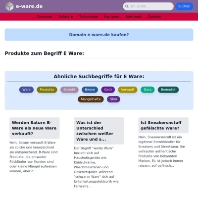 Screenshot e-ware.de